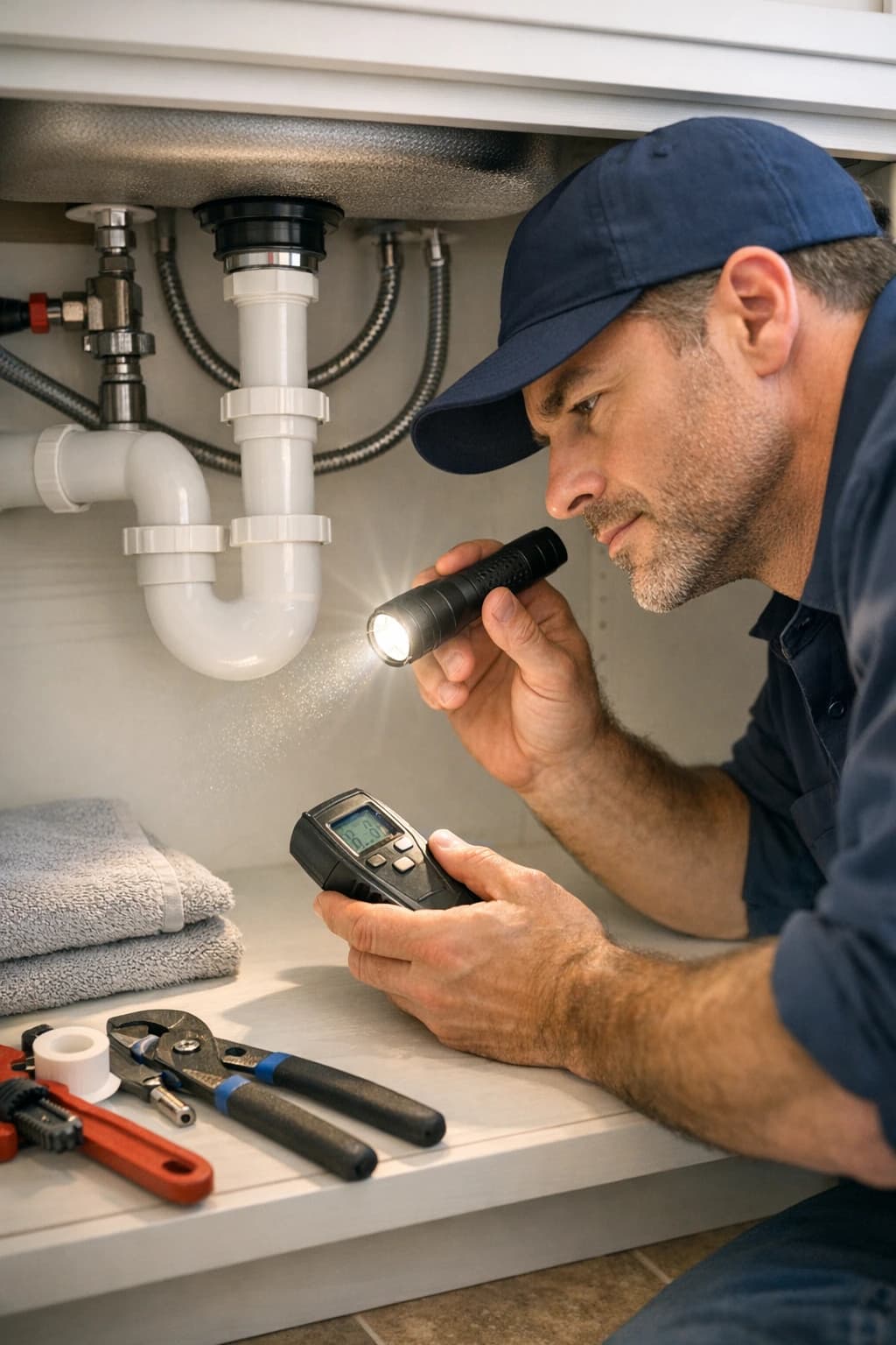 Professional under-sink plumbing diagnostics in Vista CA