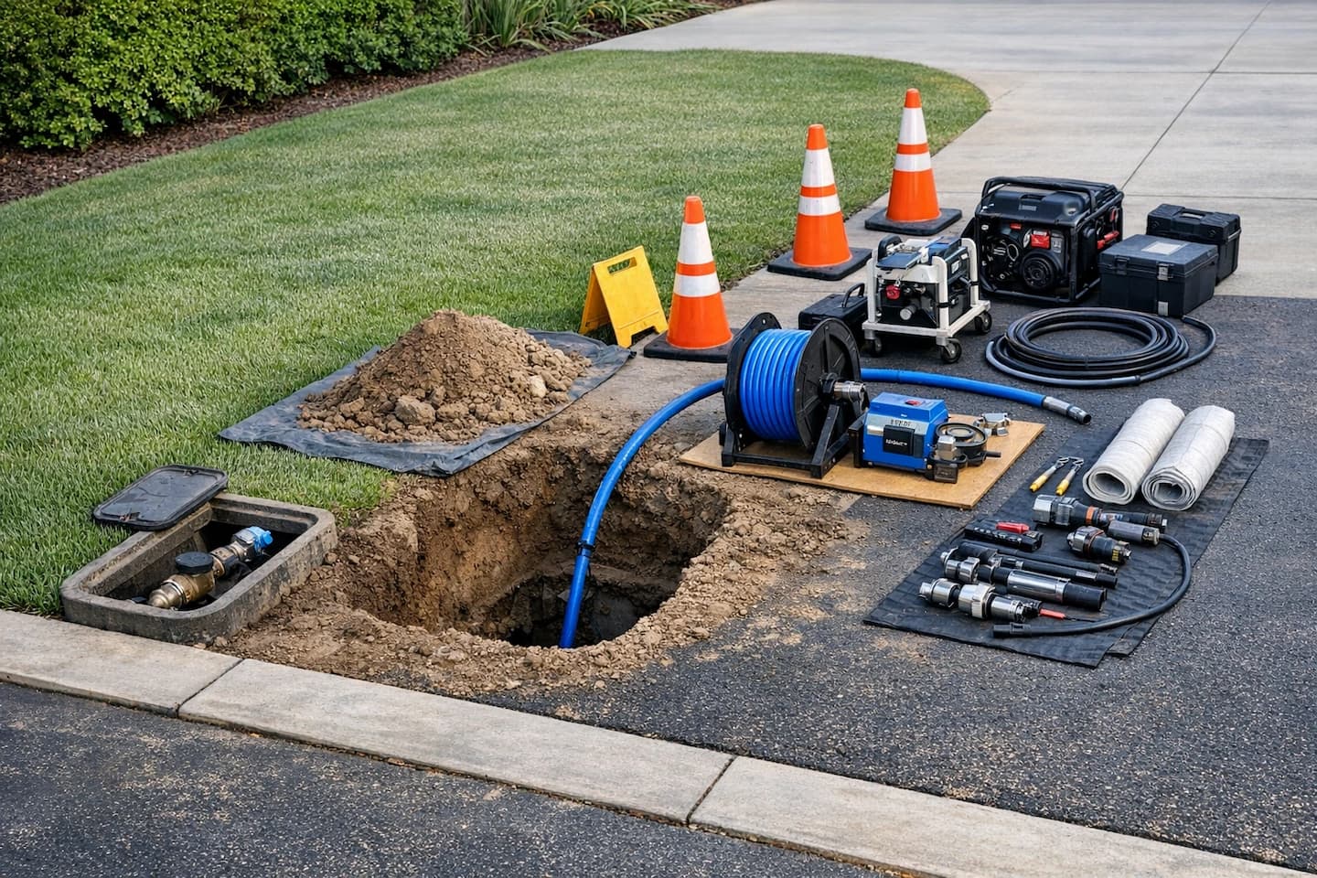 Trenchless-capable main water line service in Vista, CA: inspecting supply connections and planning a least-disruptive repair.