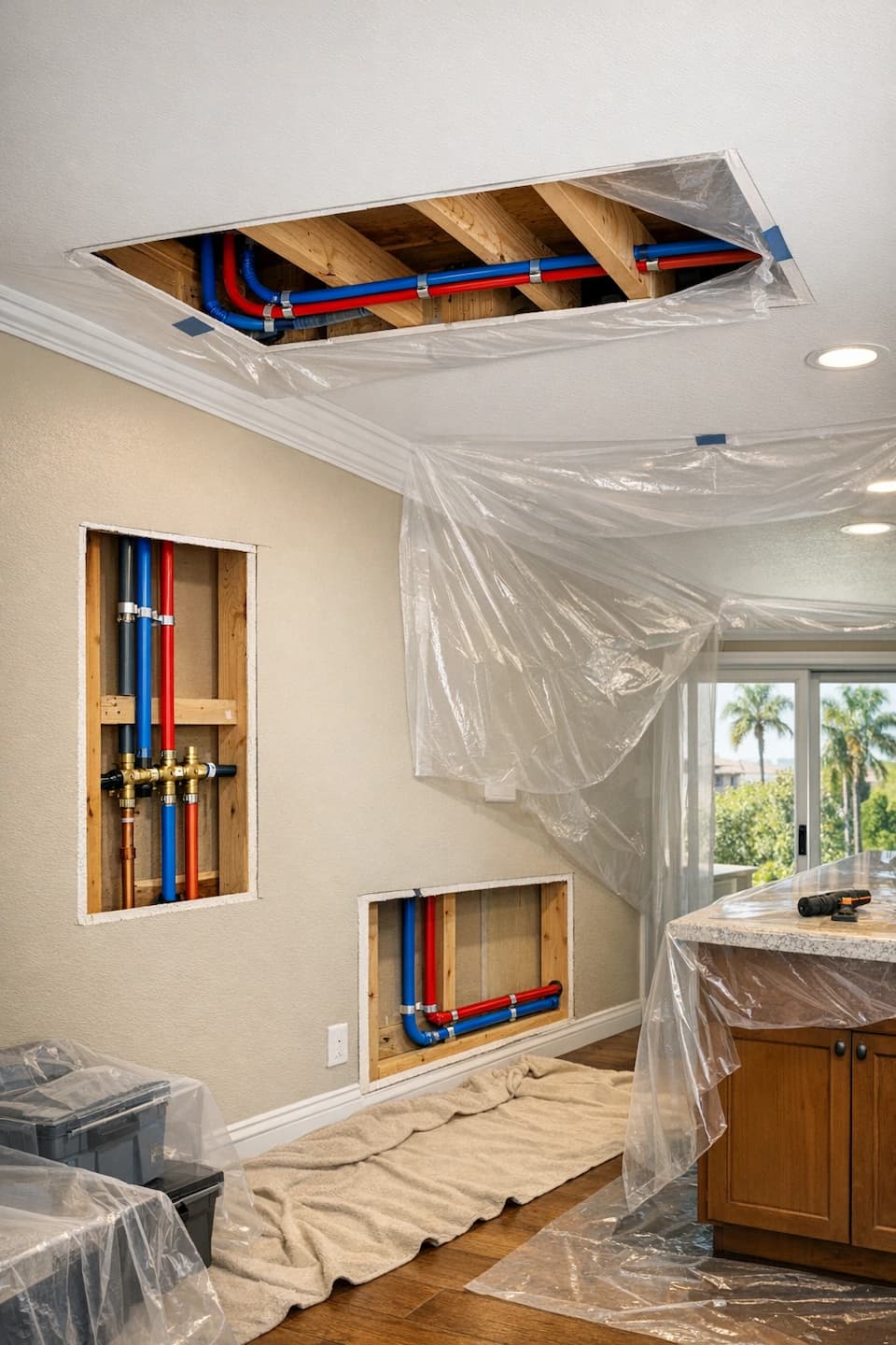 Repiping planning in Vista, CA: evaluating access paths behind walls and ceilings for a clean route.