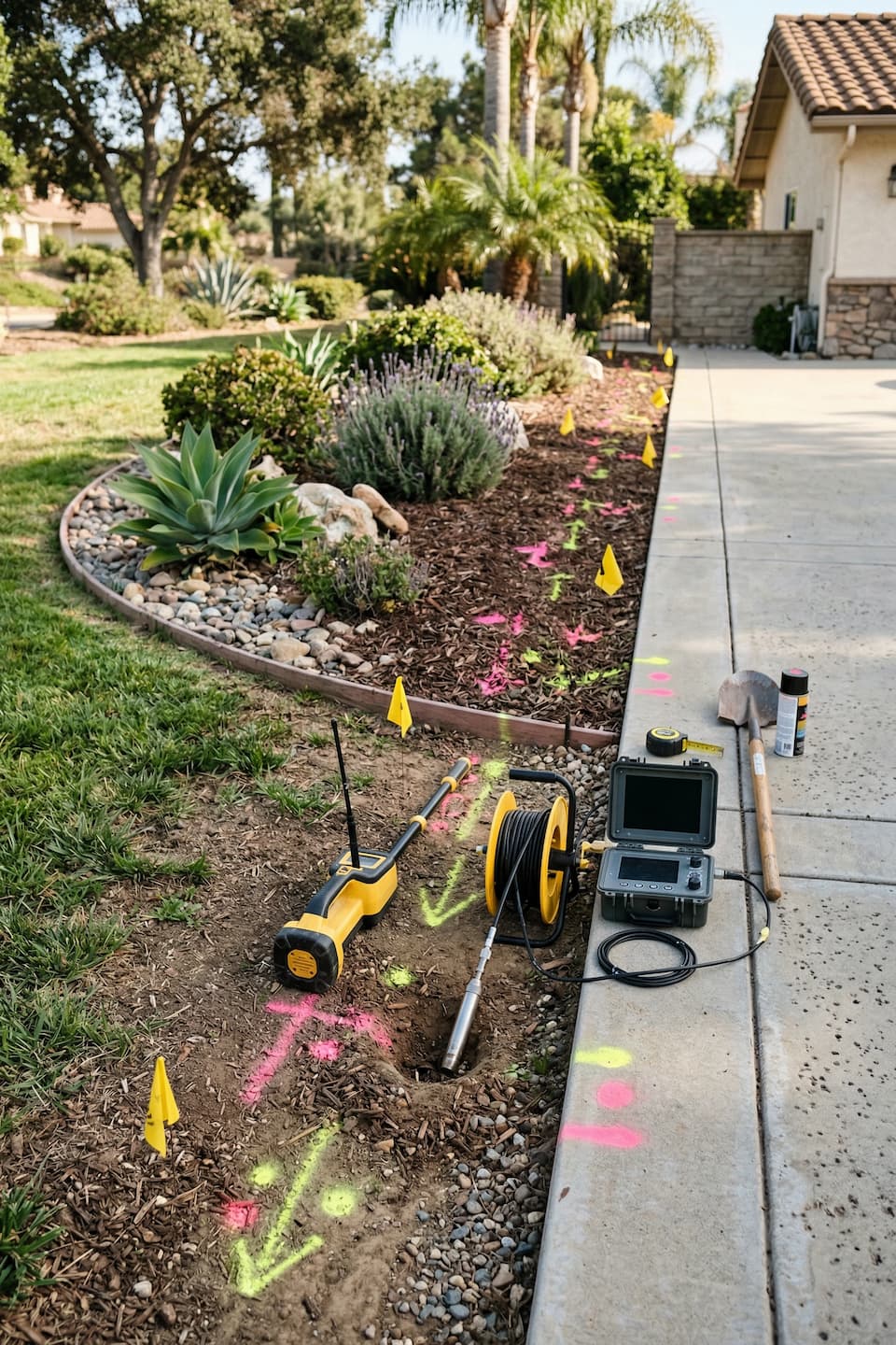 Sewer line locating and inspection planning in Vista, CA: confirming route and depth before repair.