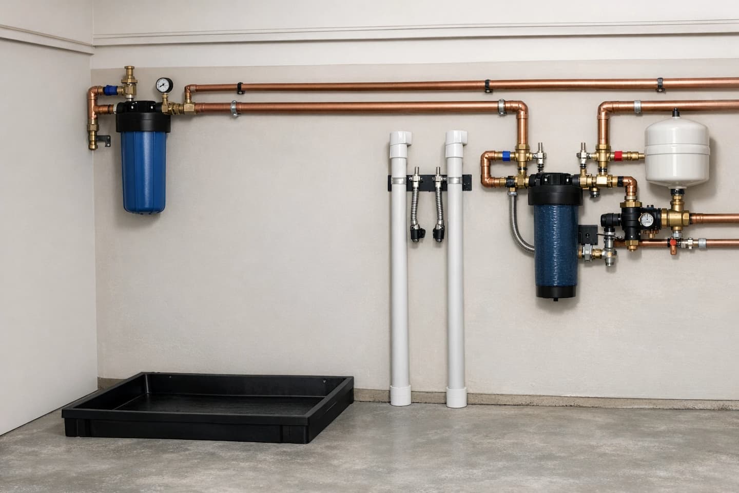 Whole-house water treatment planning in Vista, CA: plumbing layout review and installation preparation.